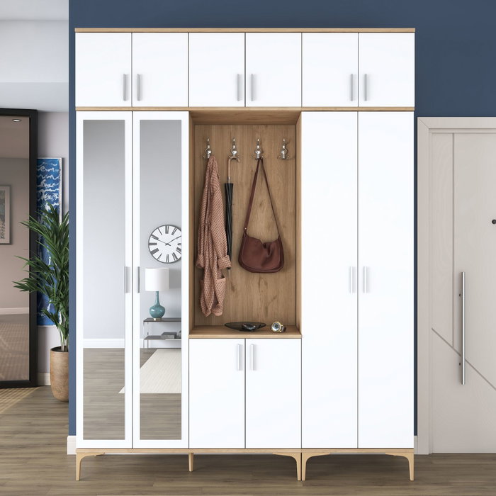 Hanah Home Soporte de Entrada EA157 - 4501 Nogal y Blanco